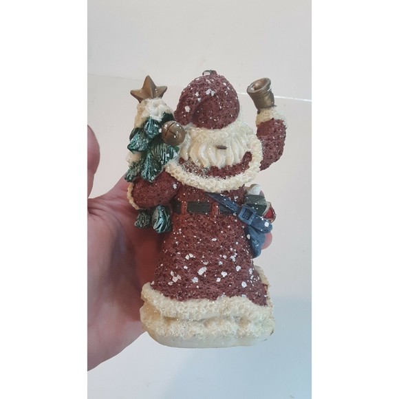 Santa Glitter Snowy 2003 Designspirations Tree Drum Bell Father Christmas - Picture 4 of 11